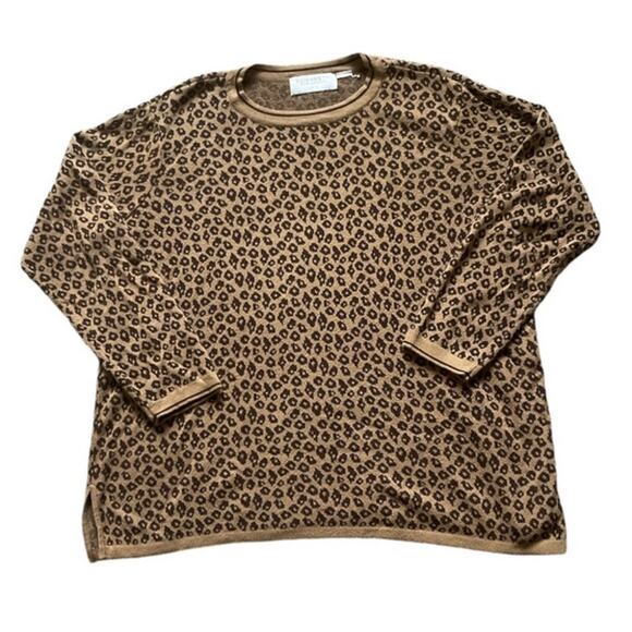 Elisabeth by Liz Claiborne Leopard Print Sweater Oversized Size Large Oversized - Picture 1 of 6